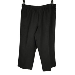 NWT Alfred Dunner Womens Black stretch waist Pants size 18P
